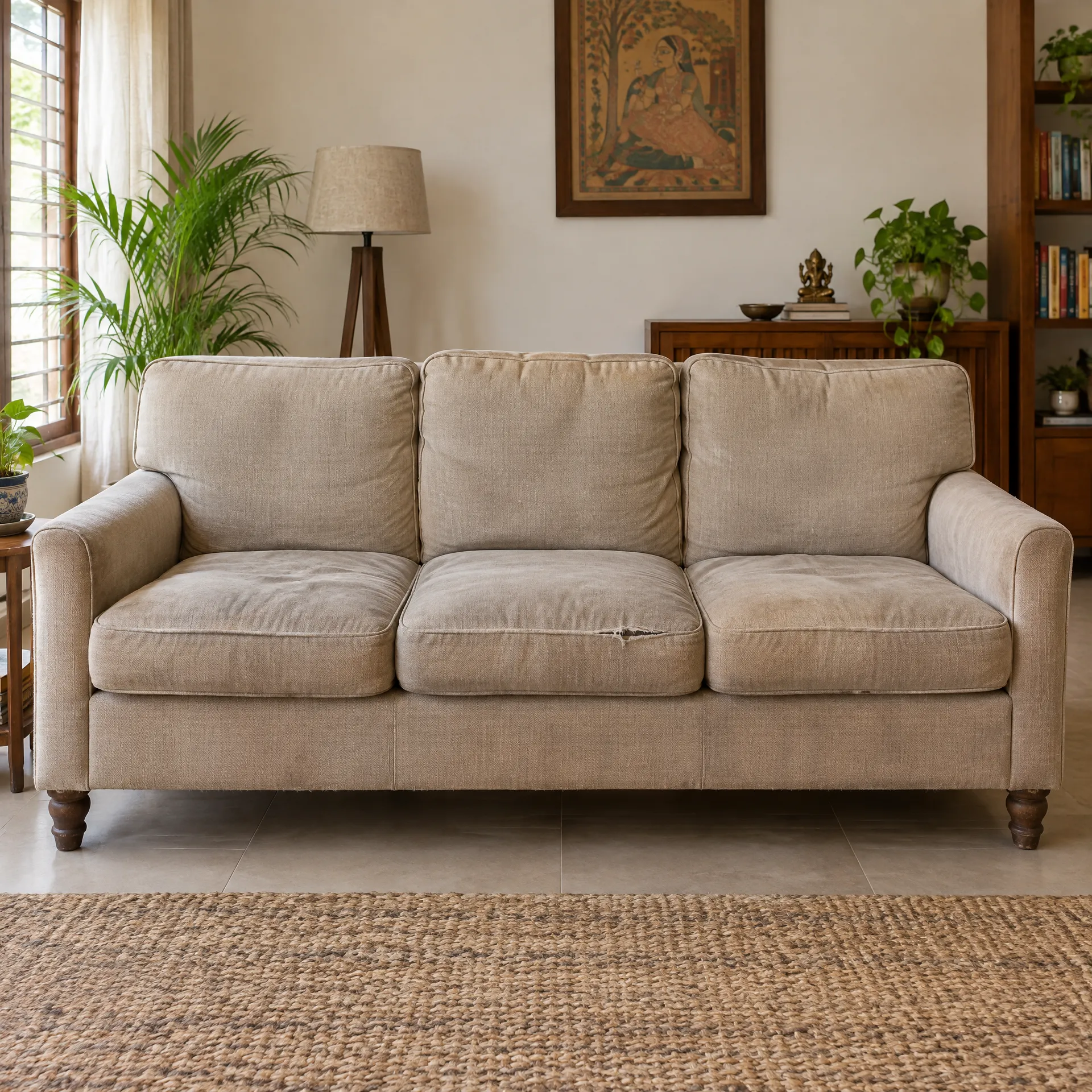 Old sofa before repair